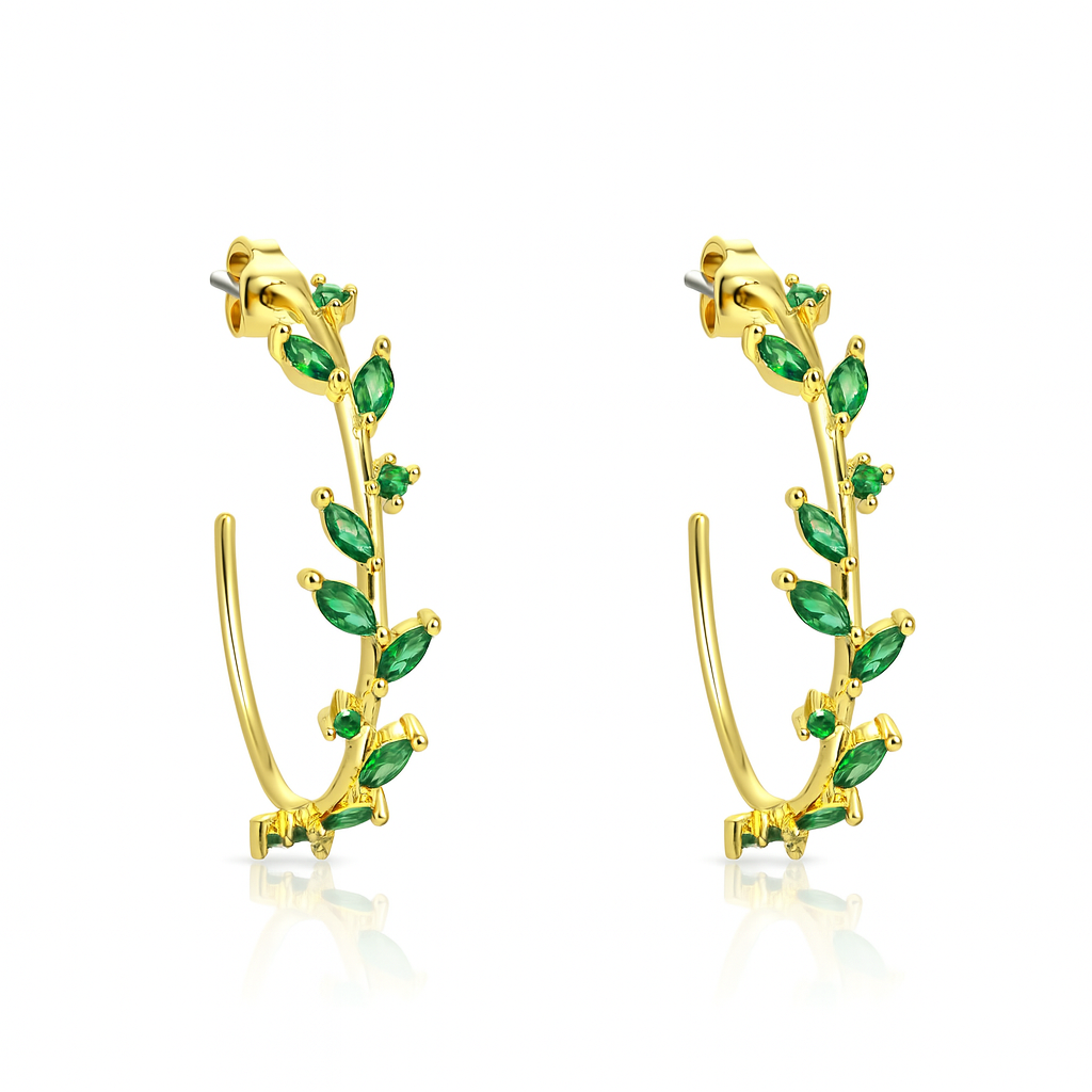 Eden Emerald Hoop Earrings