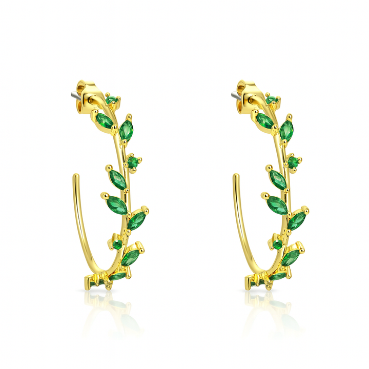 Eden Emerald Hoop Earrings