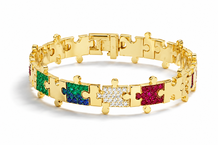 Golden Bloom Puzzle Bracelet