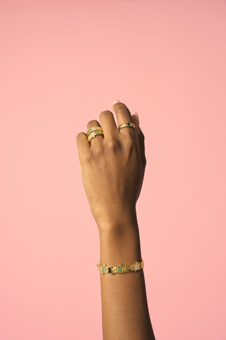 Golden Bloom Puzzle Bracelet