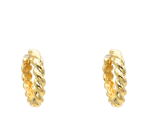 18k Gold Twisted Hoop Earrings