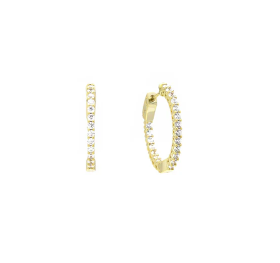 Faye 18K Gold  Diamond Hoops